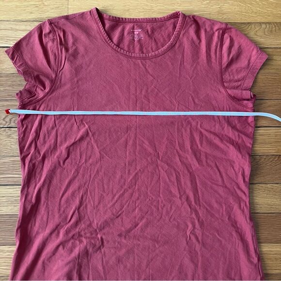 Patagonia Rust Orange Scoop Neck Solid Basic Tee Large Outdoor Hiking Nature - Picture 5 of 6